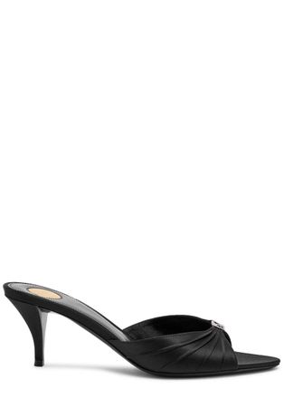 Saint Laurent Jerry 60 Crystal-embellished Satin Sandals - Black - 37 (IT37/ UK4)