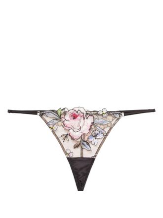 Fleur du Mal Fidelia string met V-string - Zwart