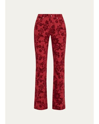 Cinq &agrave; Sept Paisley Flocked Damask Bootcut Pants
