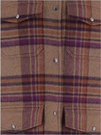 Woolrich Womens Wool-Blend Check Shirt Multicolour