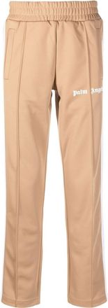 Palm Angels logo-print track pants - men - Polyester/Polyester - M - BEIGE WHITE