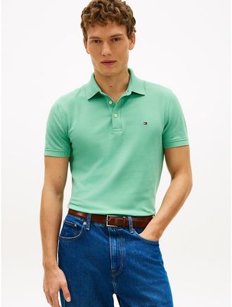 Tommy Hilfiger Mens Slim Fit Stretch Pique Polo - Green - XXXL