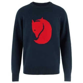 Fj&auml;llr&auml;ven Logo Knit Sweater Wollpullover f&uuml;r Herren | blau