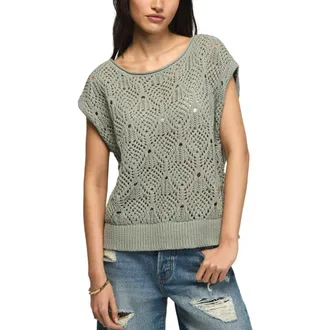 Lucky Brand Open Stitch Sweater in Chinois Green at Nordstrom, Size X-Large