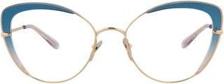 POMELLATO 54mm Cat Eye Optical Glasses in Blue Gold Gold Transparent at Nordstrom Rack