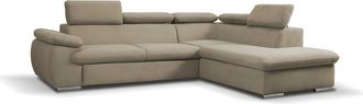 Vente-Unique Sof&aacute; cama rinconera de tela FABIEN - &Aacute;ngulo derecho - Beige