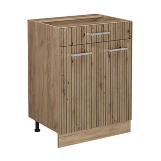 Vicco Mueble bajo de cocina R-Line, Roble artesanal, 60 cm con cajón, sin encimera Vicco