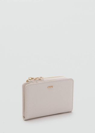 Mango Portafoglio piccolo effetto Saffiano grigio ghiaccio - Donna - Taglia unica - MANGO
