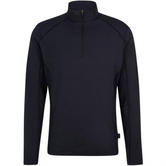 Ziener Jelano fleece-top met kwartrits voor heren (Zwart)
