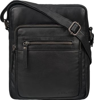 STILORD Ringo leather shoulder bag mens vintage crossbody bag retro with many compartments genuine leather bag, Colour:black
