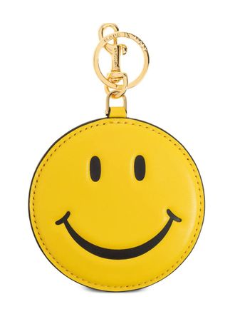 Moschino logo-debossed keychain - Yellow