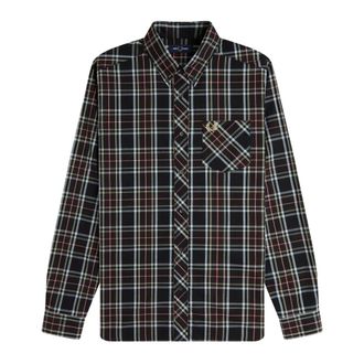 Fred Perry Casual Shirts, male, Black, Size: 2XL Classic Tartan Shirt