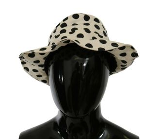 Dolce & Gabbana Womens White Cotton Polka Dot Design Trilby Hat