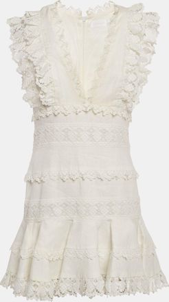 Zimmermann White Linen Wayfarer Flutter Dress