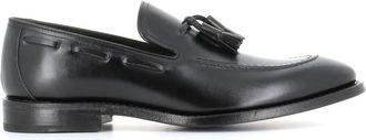 Henderson Zwarte Kwastloafer Platte Schoenen - Heren - Loafers - Zwart - 41 EU - Leer - Schoenen