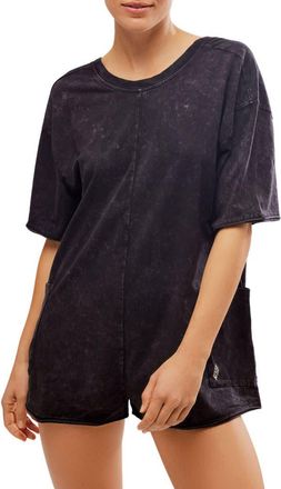 Free People FP Movement Hot Shot Tee Romper in Black at Nordstrom Rack, Size X-Small