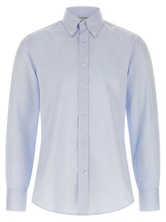 Brunello Cucinelli Blue Cotton Mens Blouse