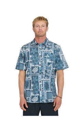 Quiksilver Sandy Cove Short Sleeve Shirt in Skyway at Nordstrom, Size X-Large