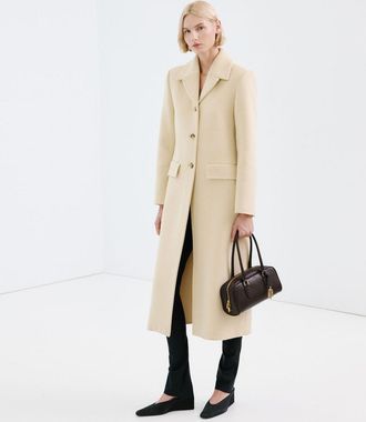 Mango Cappotto lana bottoni vaniglia - Donna - XS - MANGO