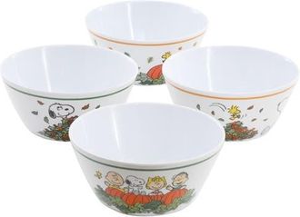 Peanuts Happy Fall 4 Piece 5.8 Inch Round Melamine Cereal Bowl Set in Assorted at Nordstrom