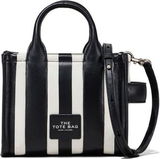 Marc Jacobs The Striped Mini Tote bag - women - Calf Leather - One Size - Black