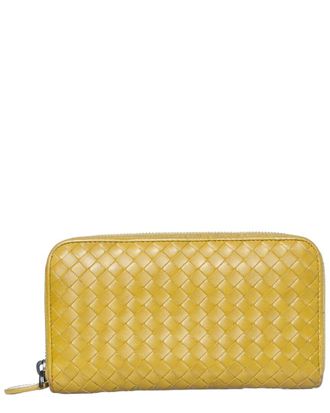 Bottega Veneta Yellow Intrecciato Leather Zip Wallet (Authentic Pre-Loved)