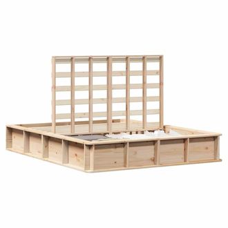 Berkfield Home Modern Bed Frame with Lift-Up Storage, 160 x 200 cm, Solid Pine in Beige | Size: 160 x 200 cm