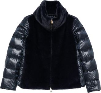 Herno Navy Solid High Neck Jacket