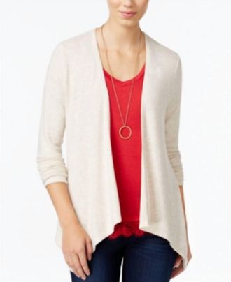 Belle du Jour Womens Open Front Cardigan In Ivory