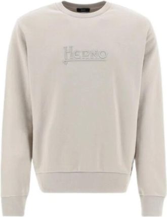 Herno Sudadera Algod&oacute;n Logo Chantilly - Heren - Sweatshirts - Beige - XL - Katoen - Hoodies & sweatvesten