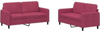 vidaXL Juego De Sof&aacute;s 2 Piezas Terciopelo Rojo Tinto Vidaxl