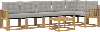 vidaXL Conjunto De Sof&aacute;s De Exterior 7 Uds. Blanco Y Gris Claro Vidaxl