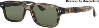 Montblanc Green Rectangular Mens Sunglasses MB0286S 004 53