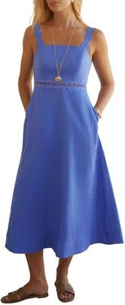 Mint Velvet Linen Midi Dress in Blue at Nordstrom, Size 10