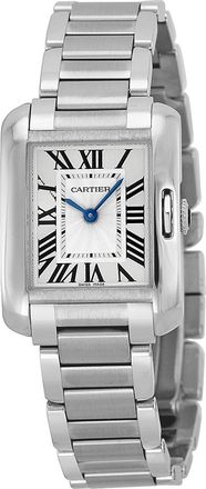 Cartier Pre-owned Cartier Tank Anglaise Silver Flinque Dial Ladies Watch W5310022