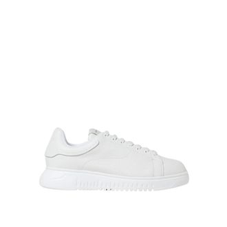 Emporio Armani Schoenen, Heren, Wit, 41 EU, Leer, Leren Lage Sneakers