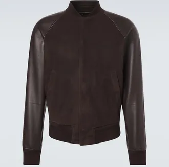 Tom Ford Leather and suede bomber jacket