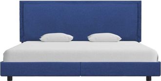 vidaXL Bed Frame without Mattress Blue Fabric 150x200 cm King Size Vidaxl