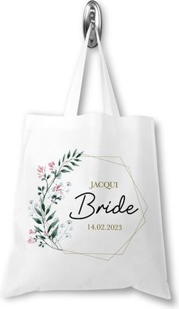 Generic Personalised Bride Tote Bag, Bride Gift Bag, Bride To Be Gifts, Wedding Day Gifts For Bride, Bride Keepsakes, Bride Shoe Bag, White Gift Bag, One Size