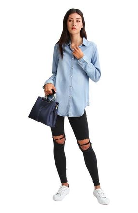Belle & Bloom Keep Me Wild Denim Top in Indigo at Nordstrom, Size X-Small Au