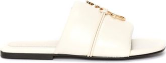 J.W.Anderson Anchor-logo leather slides - women - Polyester/Polyamide/Rubber/Calf Leather - 41 - Neutrals