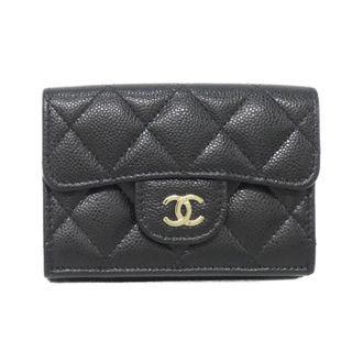 Chanel Black Grained Calfskin Wallet (Bi-Fold) (Pre-Owned)