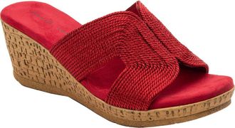 David Tate Vibe Wedge Slide Sandal in Red at Nordstrom, Size 10