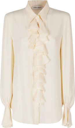 Alberta Ferretti Camicia in Crepe de Chine - - Blouses & Shirts - Donna - Beige - M