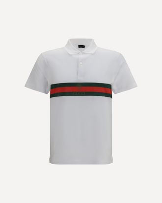 Gucci Cotton jersey Polo Shirt with Web Male L