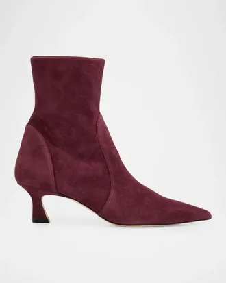 Stuart Weitzman 50mm Vinnie Stretch Suede Booties