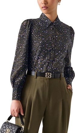 L.k. Bennett Lk Bennett Sonya Woven Silk Top