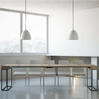 Itamoby Consolle Allungabile in Legno e Ferro H77x40x90/300cm Itamoby Epoca Rovere Classica