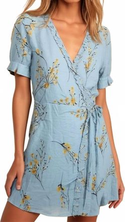 Peach Love California California Wrap Dress In Blue
