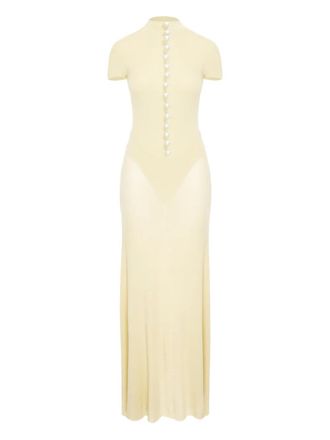 Manur&iacute; mock-neck maxi dress - Neutrals